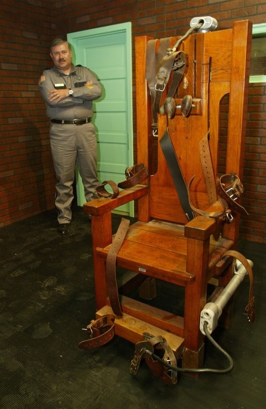 crime-time:  The now-retired “Old Sparky&quot; electric chair on exhibit at
