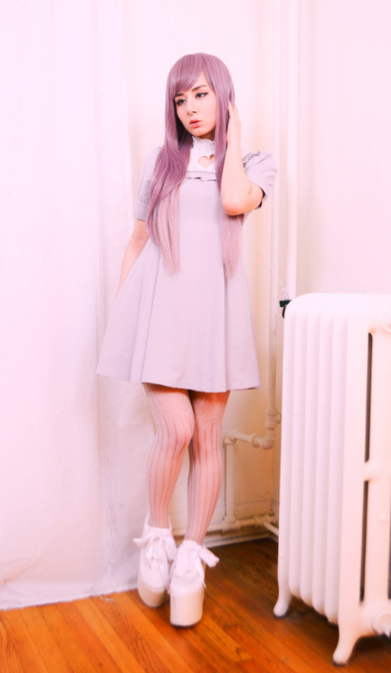 lovelyblasphemy: dress: @monlilyjp Qozmo Glitter - White: YRU Silky Straight - Lilac: @lockshopwigs 
