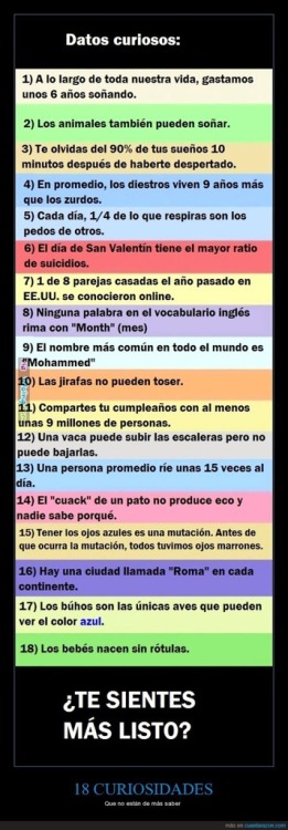 chistegraficopty:  18 cosas que debes saber antes de morir