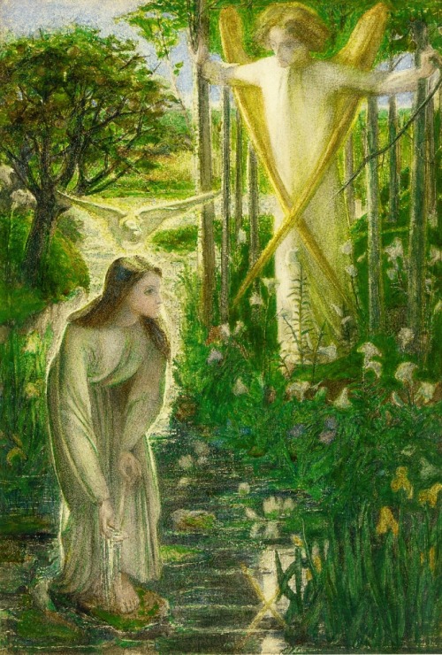 The Annunciation (1855). Dante Gabriel Rossetti.