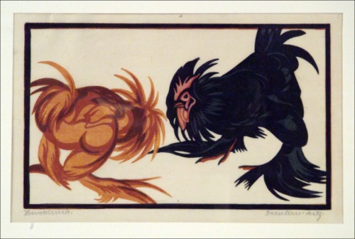 art-and-things-of-beauty:  Coloured Linocuts of Birds by Norbertine Bresslern-Roth (Austrian, 1891-1978). 