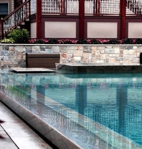 New York Hot TubAn Illustration Of A Sizable Minimalist Backyard With Stamped Concrete And A Uniquely