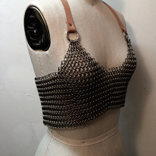 randomitemdrop: thegolddig:  Chainmail Cropped Tank Top (more information, more gold)