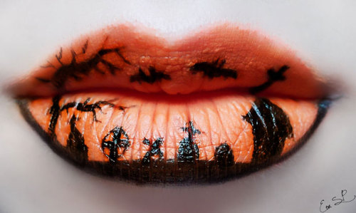 neo-japanesque:  Beautifully Creepy Halloween Lip Makeup Ideas By Eva Pernas Eva Pernas 