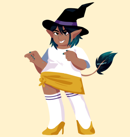 wiitchpens: aw dunk ——  [ID: a lineless drawing of taako, a fat elf with dark skin 