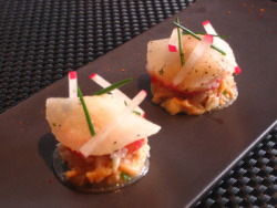 everywhereeating:  L’atelier de Joel Robuchon, Paris, crab and radish appetizer 