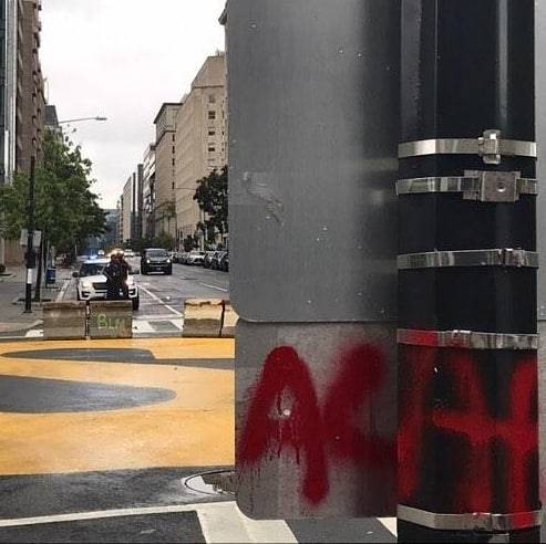 Graffiti & posters seen around BLM Plaza in Washington, DC