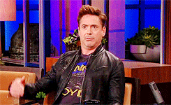 kayytx:  DOWNEYSDUCKLINGS’ RDJ birthday countdown8/14| talk shows  “Thank you for not inviting me to be in the Handsome Men’s Club.”  