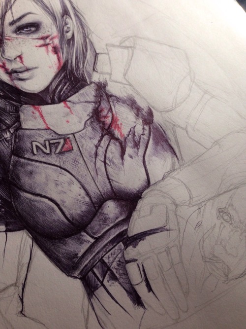 marziiporn: who knew it was so fun to render armor with ballpoint pen omg