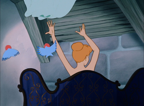 Actress Helene Stanley acted out all of Cinderella’s scenes for the animators. Here she takes an ima