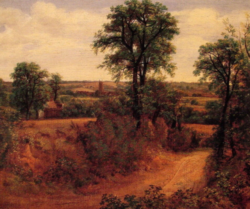 artist-constable: A Lane near Dedham, John Constable Medium: oil,canvas 