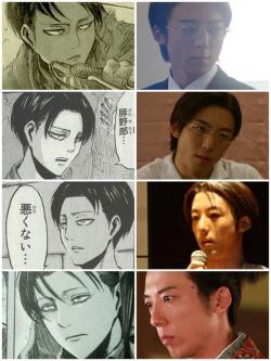 One of my Twitter friends just posted this side-by-side comparison between Levi and Takahashi Issei - I thought I was the only one who saw a little resemblance until now, ha&hellip; This is especially amusing to me because he actually plays Nagamasa