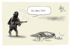 How a cartoonist depicted the shooting in