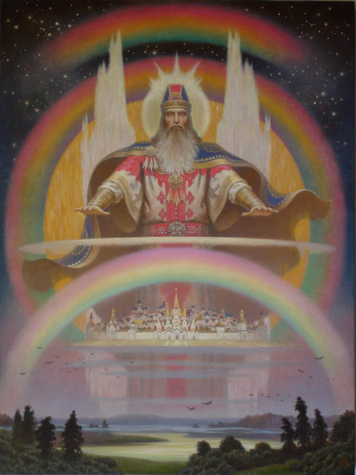 Svarog by Boris Olshansky. Svarog (Old East Slavic: Сваро́гъ; Russian: Сварог) is a Slavic god with 