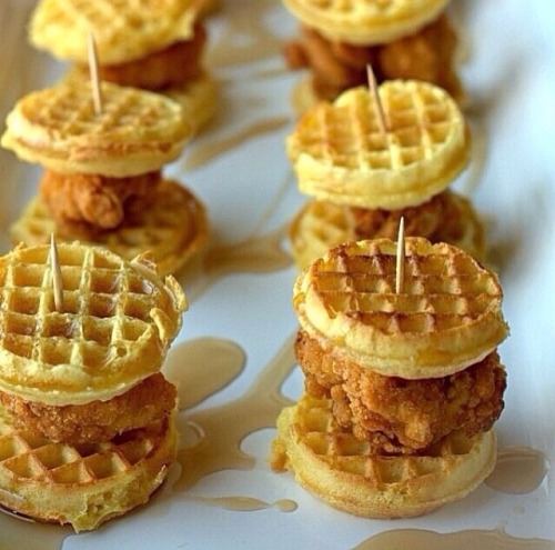 greatfoods: How do you guys feel about chicken and waffle sliders? via reddit