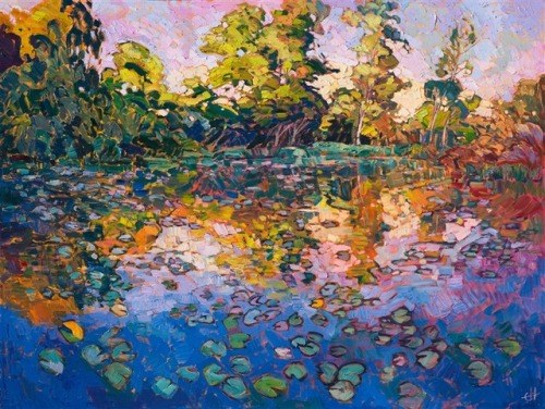 electronicgallery:Art by Erin Hanson1. Water Lilies2. Westerlies3. Wildflowers on Green4. Winding Li