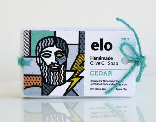 Smirap Designs developed amazing packaging for handmade Greek olive oil soaps.