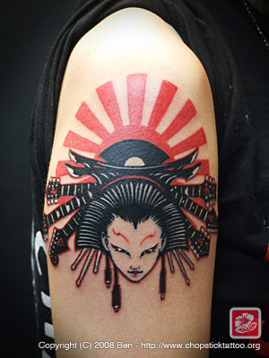 mai-do:himawari350:When will people learn that you should never have the Rising Sun flag as a tattoo, on your clothing, etc.? It is associated with Japanese colonialism, imperialism and militarism, and is considered to be very offensive in countries which