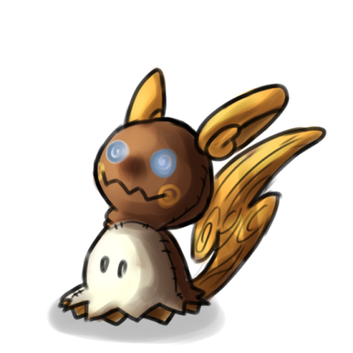 #026 - RaichuThis Mimikyu considers itself a rival to Pikachu and has tried to one-up its adversary 