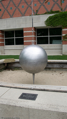 so at my college we have this giant pendulum hanging outside of the science building.
it had to be taken down today because basically half of the male student population stripped down, channeled their inner Miley, and parodied the ‘Wrecking Ball’...