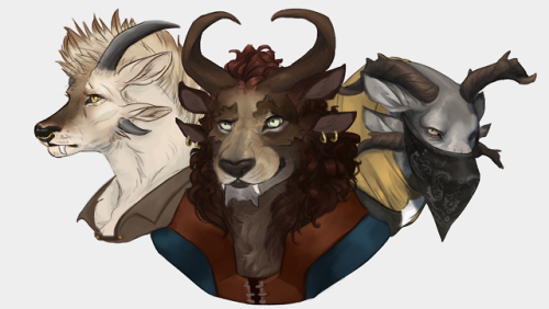 tentatively posting on this hellsite again so here’s some sketchy commissions of some nice charr I d