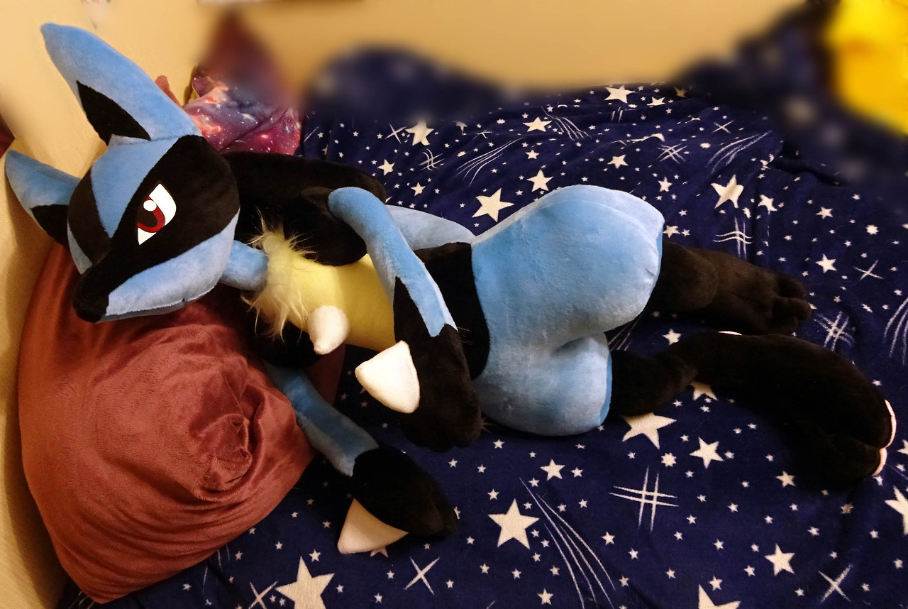 renchanworkshop: Life size Lucario plush, non-wired, was ordered customized with