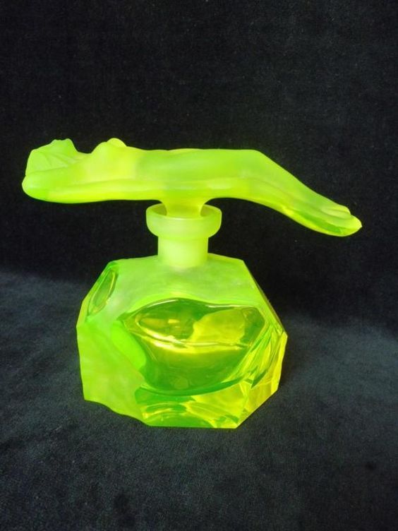 wike-wabbits:Czech uranium glass perfume bottles