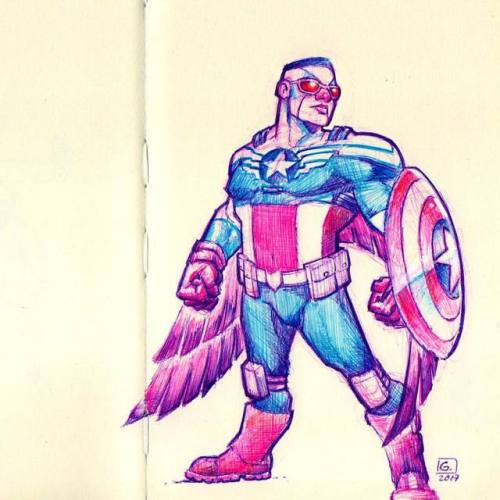 #samwilson I think I never drawed him…such a cool character!#captainamerica #samwilsoncaptain