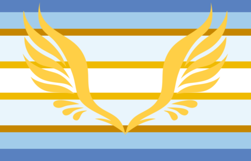 [flag ID: 11 Striped Vertical Flag. Colors From Left To Right Are Blue, Light Blue, Dark Gold/orange,