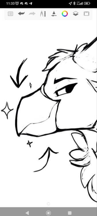 Sometimes, you just have to doodle beaks on company time. 