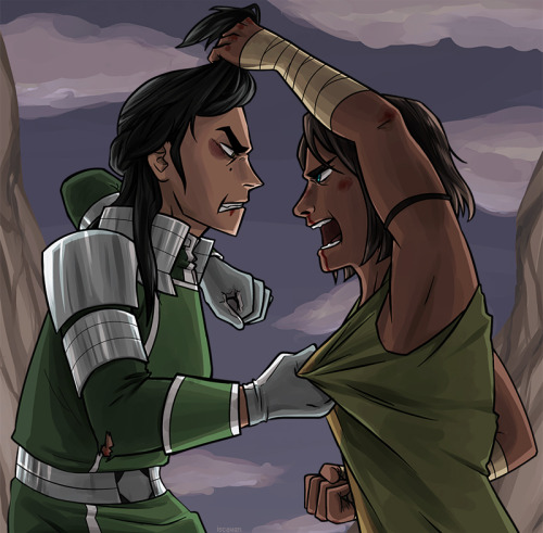 iscawen:   let’s be real though: if korra was well-practiced and not as peaceful these two would fight for hours, run out of energy to bend, and resort to straight-up fisticuffs while everyone else is too terrified to intervene.   I am waiting for this!