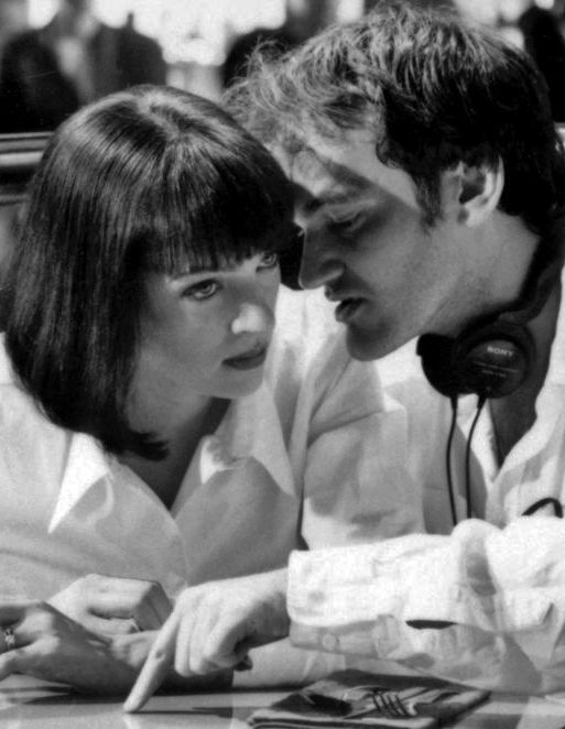 paintdeath:Quentin and Uma on the set of Pulp Fiction.