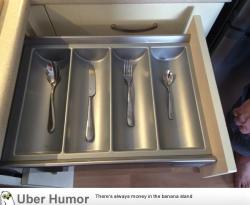 omg-pictures:  My friend lives alone. His cutlery drawer.http://omg-pictures.tumblr.com 