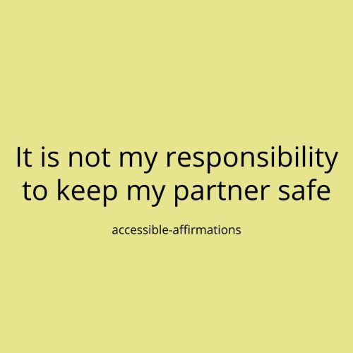 [ID: A light yellow background with black text that says “It is not my responsibility to 