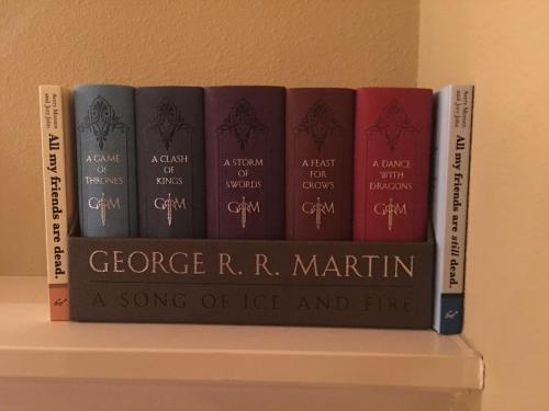 Improved our new GoT leather-bound set with these personalized &lsquo;book&rsquo; ends: [160