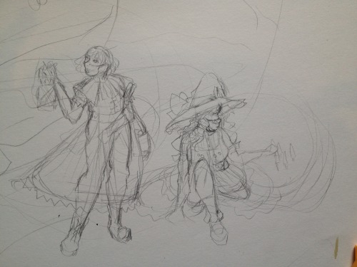 wip sketches o.Owhy on earth would a youkai of darkness be hanging out with a firefly?