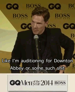 sherlocksmoustache:  Benedict Cumberbatch’s acceptance speech for GQ Man of the Year 2014 
