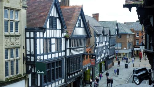 Streetscape, Eastgate, Chester, England.