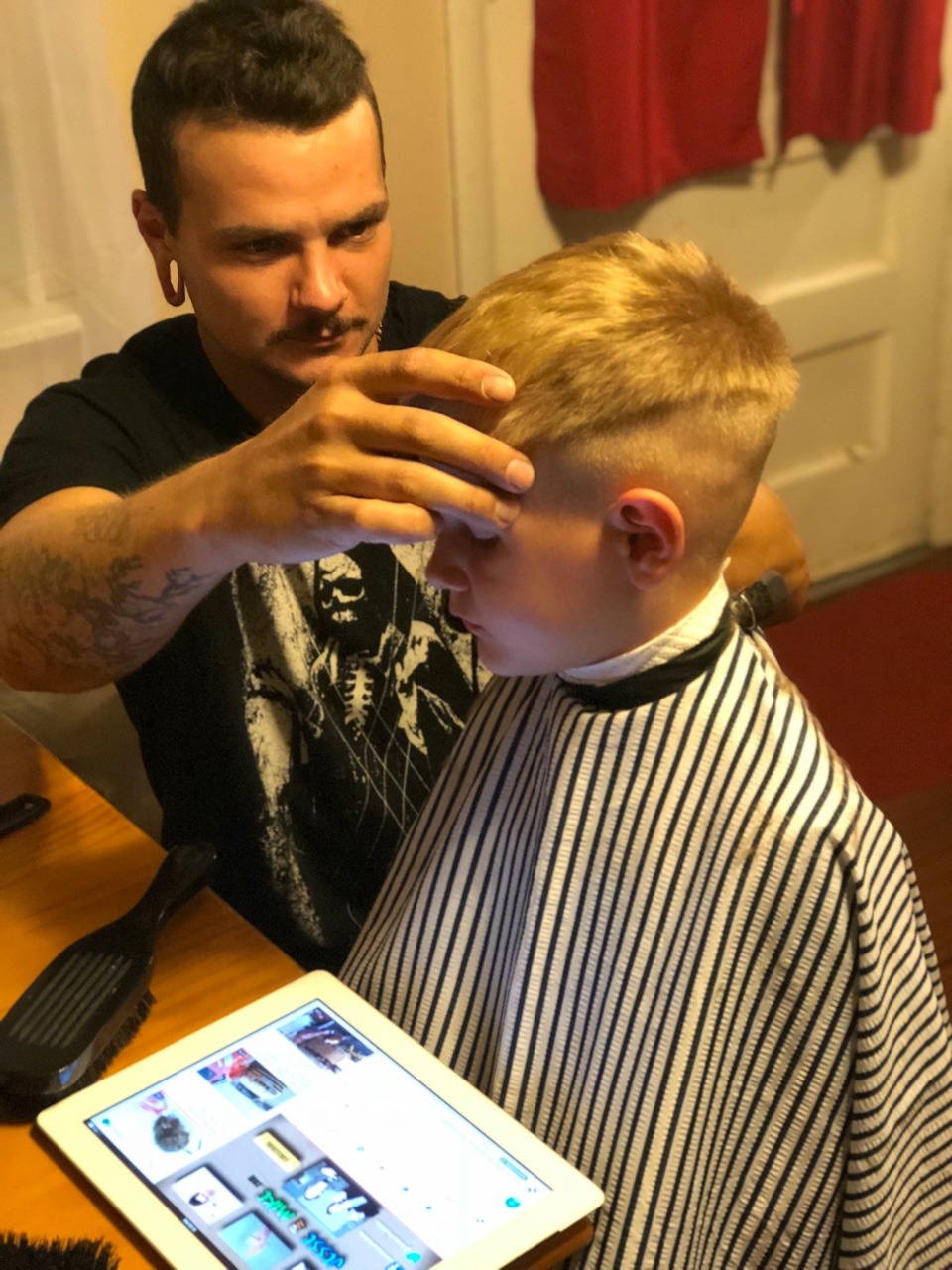 My brotha came thru and gave Jr the fresh fade