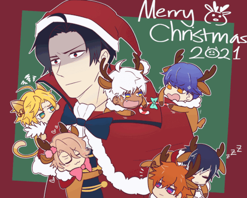 kimarisgundam: Merry Christmas!! Based on that reindeer chibi tweet from the official Obey Me t
