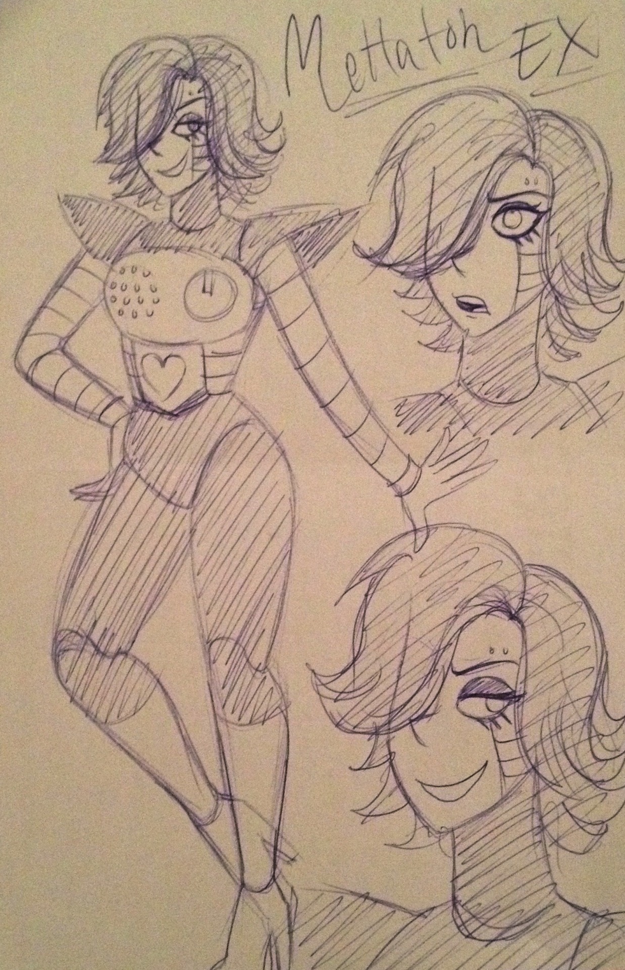 xdreamer45x: tried my hand at Mettaton during my breaks at work today (yesterday???