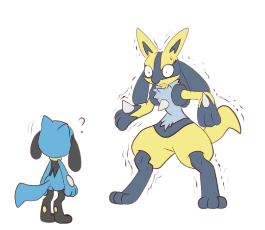 The Two Lucarios (Alt. 2: Shiny Lucario) by Ollie-the-Vulpine