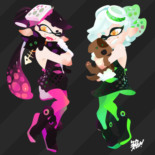  2015 -> 2022Redraw of my first Splatfest drawing!