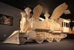 steampunktendencies:  “PLANE LOCO” -   Steampunk flying locomotive model contains over 1,000,000 matchsticks, 190L of glue,  and approximately 3000 hours to construct by Pat Acton  . It measures over 6M long and   2.75M high, with a wing span of