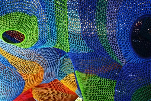 wetheurban: Crochet Playgrounds by Toshiko Horiuchi MacAdam Japanese artist Toshiko Horiuchi-MacAdam is considered one of Japan’s leading fiber artists, using knitting and crochet as the foundation for much of her work.  Her website explains that she
