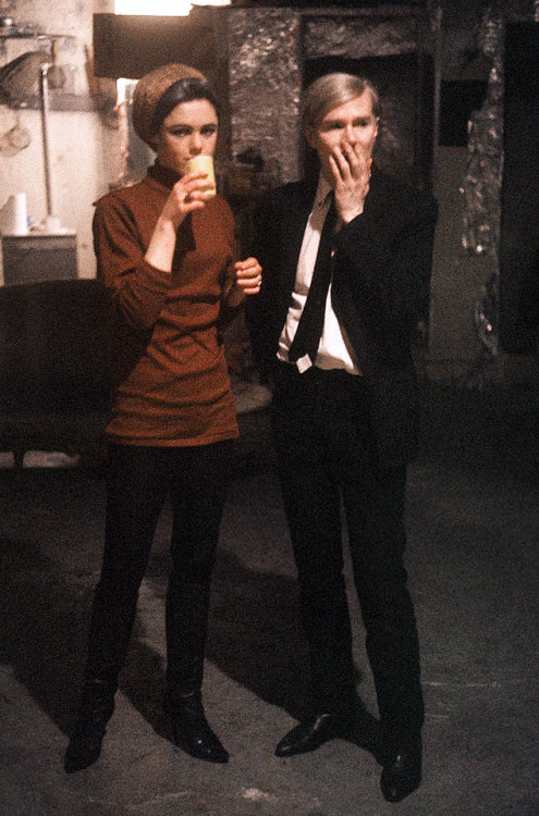 twixnmix:Andy Warhol with Edie Sedgwick and Gerard Malanga at the Factory in NYC, 1965.