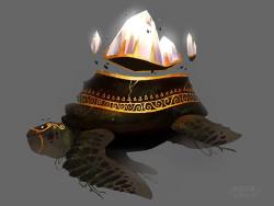 axbraun:  King Awkward Turtle. #illustration #art #digital #painting #turtle #seaturtle #crystal #ipad 