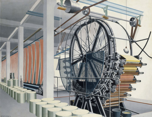 Carl Grossberg, The Yellow Boiler (Der Gelbe Kessel), 1933. Oil on wood. Von der Heydt-Museum Wupper