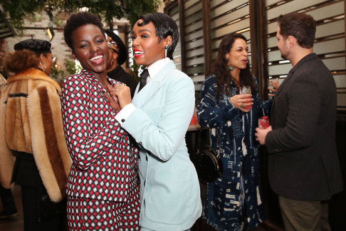 celebsofcolor: Lupita Nyong'o and Janelle Monae attend the Fem The Future brunch on March 2nd, 2018 