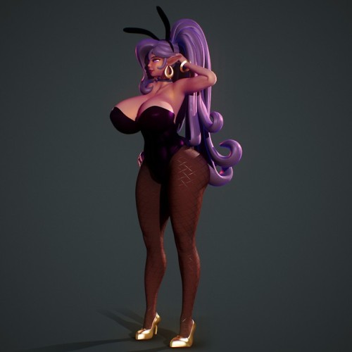 therealfunk:  endlessillusionx: Character Based off @therealfunk Vanessa OC  Rig Demo MixTape Gfycat  Patreon    Holy smokes she’s amazing!! Those curves are INTENSE. I really love the fishnet hose and how you handled the hair! The colo the of bunnysuit